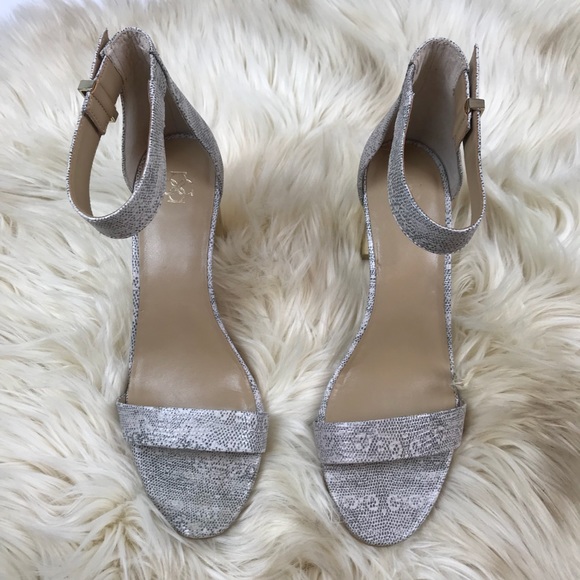 Ann Taylor Snakeskin Leather Strappy Block Heels - Picture 3 of 8